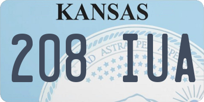 KS license plate 208IUA