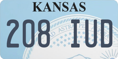 KS license plate 208IUD