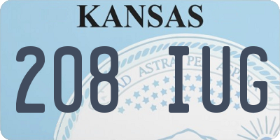 KS license plate 208IUG
