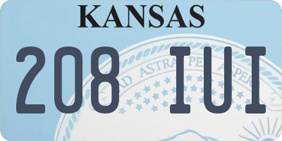 KS license plate 208IUI