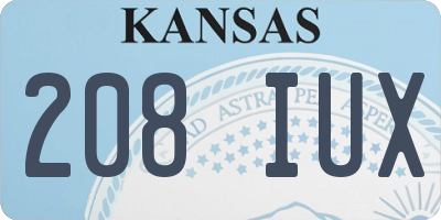 KS license plate 208IUX