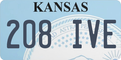 KS license plate 208IVE