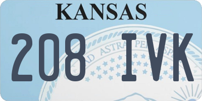 KS license plate 208IVK