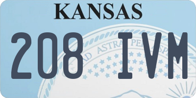 KS license plate 208IVM