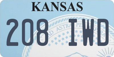 KS license plate 208IWD