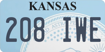 KS license plate 208IWE