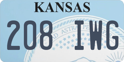 KS license plate 208IWG
