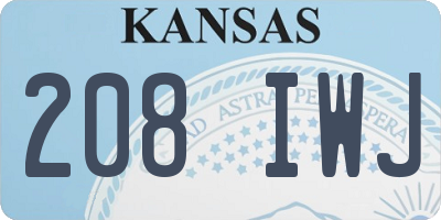 KS license plate 208IWJ