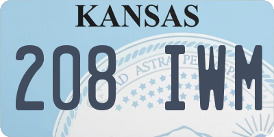 KS license plate 208IWM
