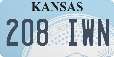 KS license plate 208IWN