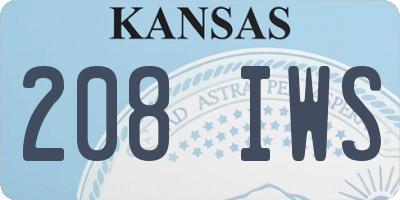 KS license plate 208IWS