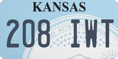 KS license plate 208IWT
