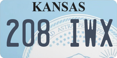 KS license plate 208IWX