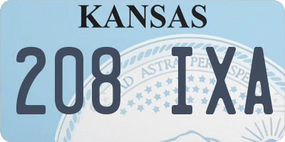 KS license plate 208IXA