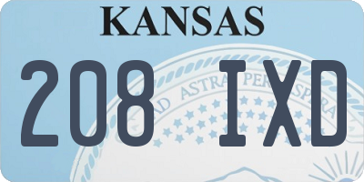 KS license plate 208IXD