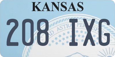 KS license plate 208IXG