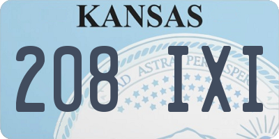 KS license plate 208IXI