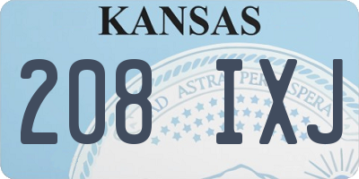 KS license plate 208IXJ