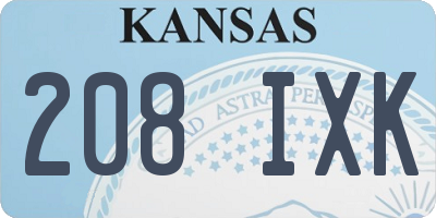 KS license plate 208IXK