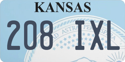 KS license plate 208IXL