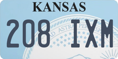KS license plate 208IXM