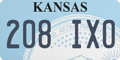 KS license plate 208IXO