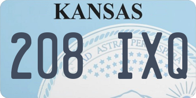 KS license plate 208IXQ