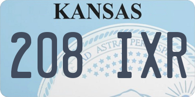 KS license plate 208IXR