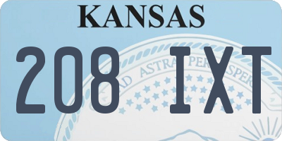 KS license plate 208IXT