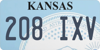 KS license plate 208IXV