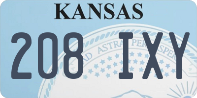KS license plate 208IXY