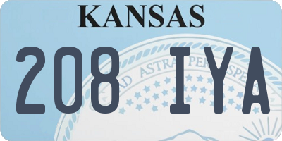 KS license plate 208IYA