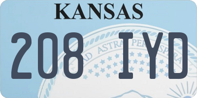 KS license plate 208IYD