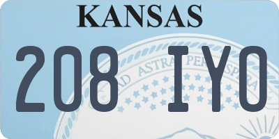 KS license plate 208IYO