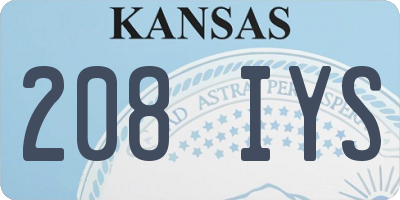 KS license plate 208IYS