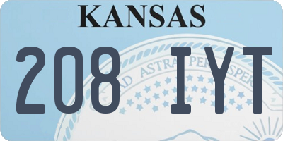KS license plate 208IYT