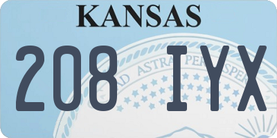 KS license plate 208IYX