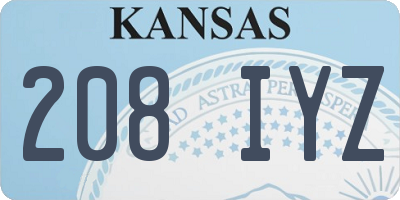 KS license plate 208IYZ
