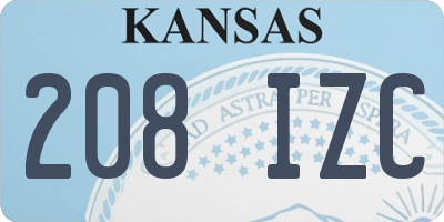 KS license plate 208IZC