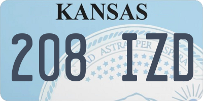 KS license plate 208IZD
