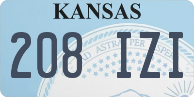 KS license plate 208IZI
