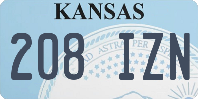 KS license plate 208IZN