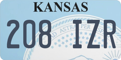 KS license plate 208IZR