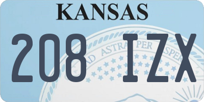 KS license plate 208IZX
