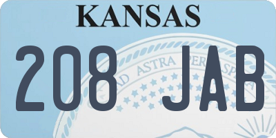 KS license plate 208JAB