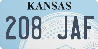 KS license plate 208JAF