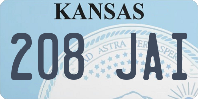 KS license plate 208JAI