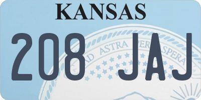 KS license plate 208JAJ