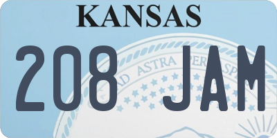 KS license plate 208JAM