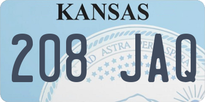 KS license plate 208JAQ